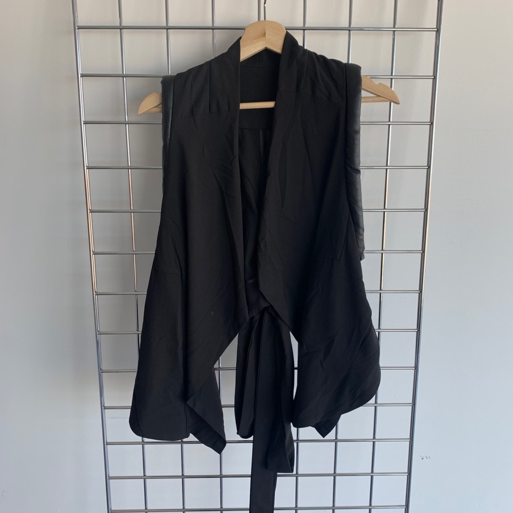 Leather trim vest